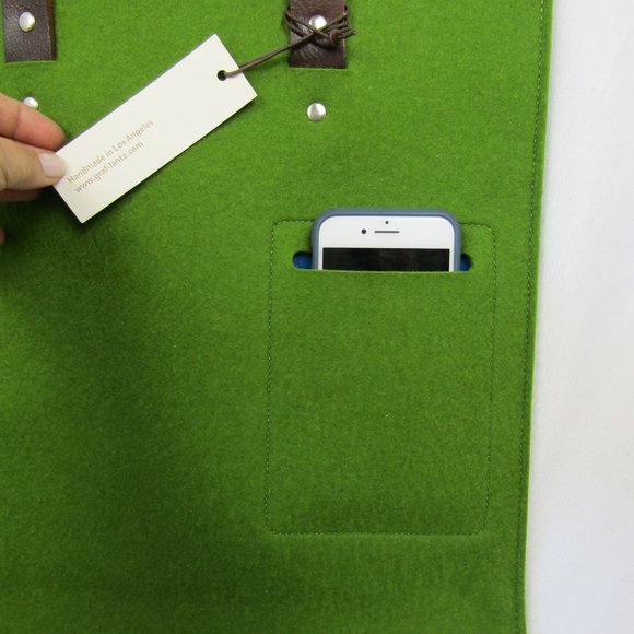 Graf & Lantz Merino Wool Two-Tone Handbag blue/green - NWT RARE, from 2014 - Picture 4 of 14